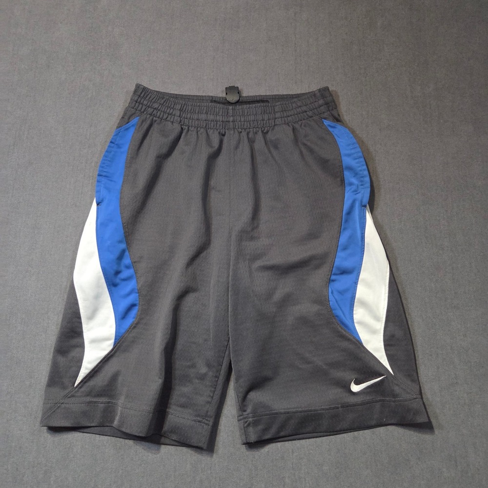 Nike Basketball Shorts Mens S Grey Blue White Mesh Athletic